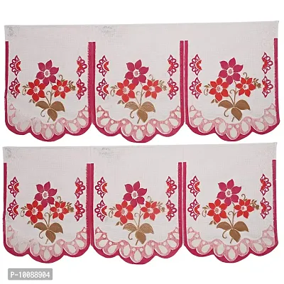 Dakshya Industries Floral Cotton 6 Piece 5 Seater Sofa Cover - Pink-thumb2