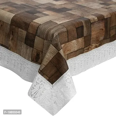 Dakshya Industries PVC Checked Brown Anti-Slip Dining Table Cover 6 Seater || 60x90 Inches-thumb2