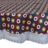 Dakshya Industries Printed PVC Plastic Flowered 4 Seater Round Shape Table Cover (Size- 60 Inches Round)-thumb1