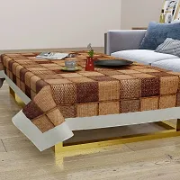 Trendy PVC Printed Waterproof Rectangle 4 Seater Table Cover 40x60 Inch -Brown-thumb3