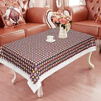 Trendy PVC Printed Waterproof Rectangle 4 Seater Table Cover 40x60 Inch -RedYellow-thumb1