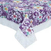 Trendy PVC Printed Waterproof Rectangle 4 Seater Table Cover 40x60 Inch -Purple-thumb2