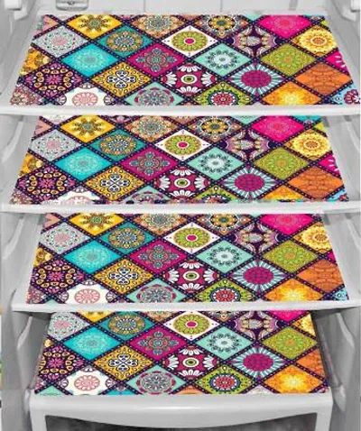 Forever Groovy Printed PVC Rectangular Fridge Mats (Pack of 4)