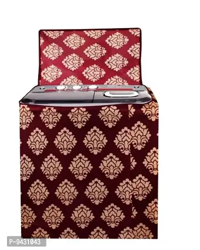 Polyester Damask Design Semi-Automatic Washing Machine Cover for 6.5 Kg, 7 Kg  7.5 Kg
