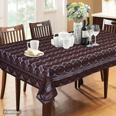 Forever Groovy Geometric Brown 6 Seater Dining Table Cover