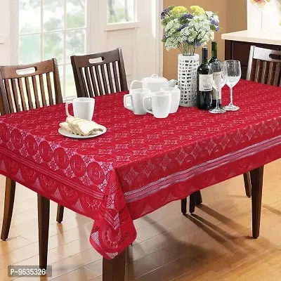 Forever Groovy Geometric Maroon 6 Seater Dining Table Cover-thumb0