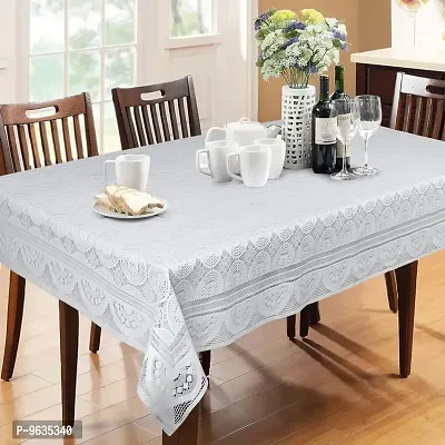 Forever Groovy Geometric White 6 Seater Dining Table Cover