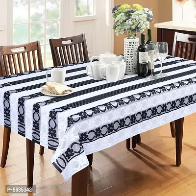 Forever Groovy Lining Black  White 6 Seater Dining Table Cover