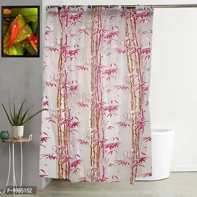 Castle Decor PVC 7 Feet Bamboo Design Shower Curtains With 8 Hooks