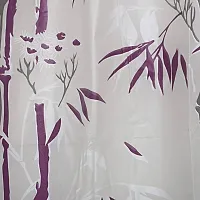 Castle Decor PVC 7 Feet Bamboo Design Shower Curtains With 8 Hooks-thumb1