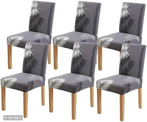 Castle Decor (Pack of 6) Elastic Stretchable Printed Dining Chair Cover