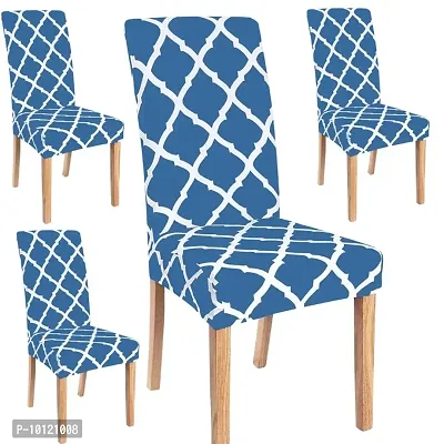 Castle Decor (Set of 4) Elastic Fit Stretchable Dining Chair Covers-thumb0