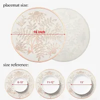 Classic Pack of 6 Round Table Placemat,Pressed Vinyl Place Mats Easy to Clean Waterproof Dining Table Plate Mat for Kitchen Hotels Business Occasions Indoor Outdoor ( Copper )-thumb4