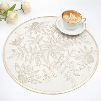 Classic Set of 6 Round Table Placemat, Pressed Vinyl Place Mats Easy to Clean Waterproof Dining Table Plate Mat for Kitchen Hotels Business Occasions Indoor Outdoor ( Gold )-thumb3