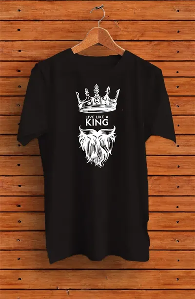 Men's Cotton King Printed Round Neck T Shirt