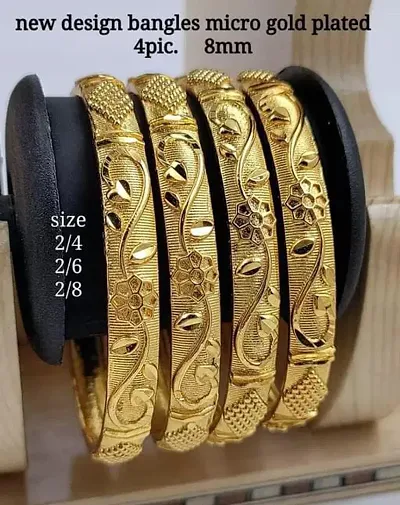 Elegant Brass And Bangles For Women Pack Of 4