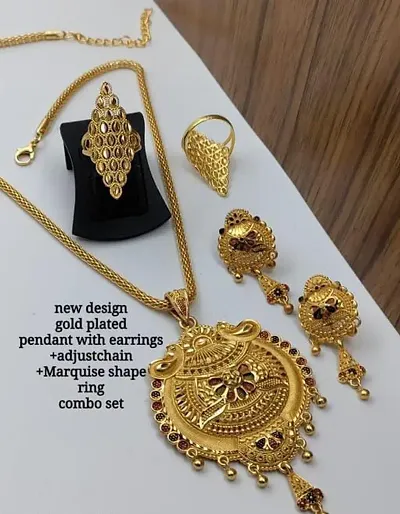 Gold Plated Brass Beads Jewellery Sets