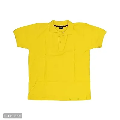 URENACRAFT Yellow Regular Fit Cotton Polo Neck T-Shirt for Men and Women