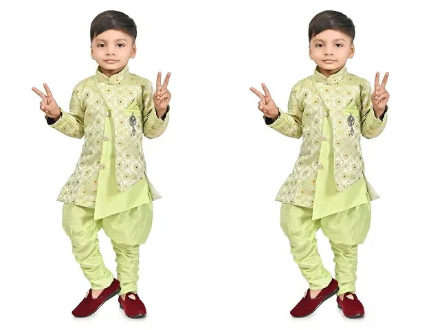 Stylish Blend Kurta Sets For Boys Pack Of 2