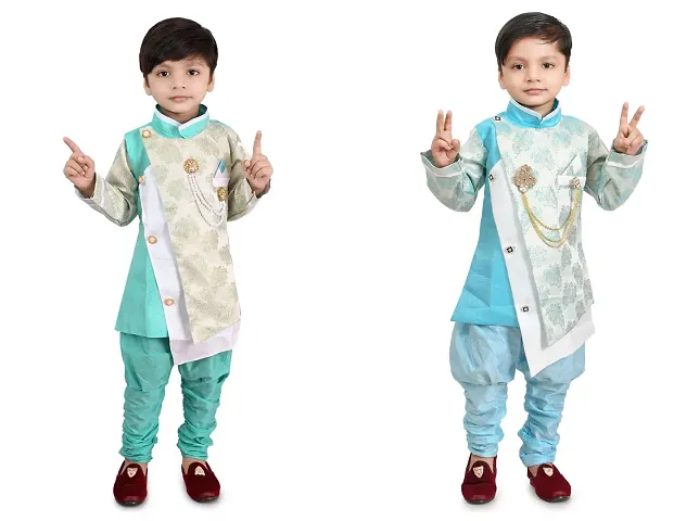 Stylish Blend Kurta Sets For Boys Pack Of 2