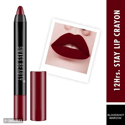 Stay Matte Crayon Lipstick (SB-S18-06) (Bloodshot Maroon, 3 g)-thumb0