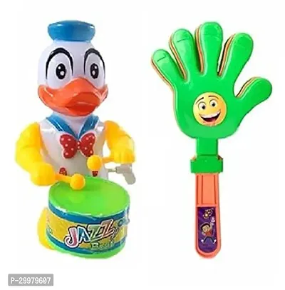 Beany Toys Key Operated Cute Drummer Toy with Noisemakers Favors Concert Cheering Children Clap Clap Muiacal Toys ((PROS-DUCK-002))-thumb0