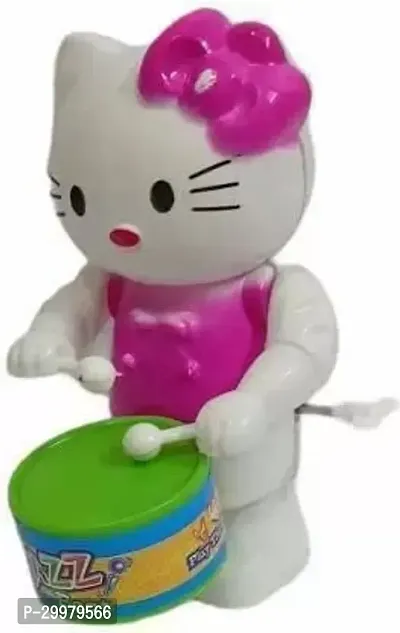 PRV Fashion Key-Operated Cute Drummer Toy for Toddler Kids Birthday Gift Birthday Return Gift Drumming and Dancing Action (KITTY-01)