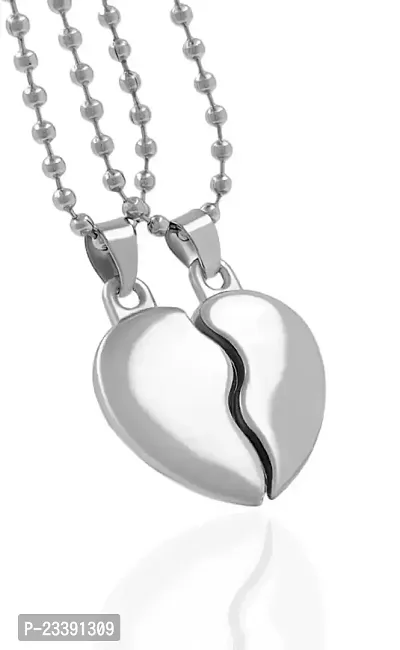 Trendy Silver Stainless Steel Chain With Pendant For Men