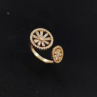 Cubic Zircon Rose Gold-Plated Adjustable Diamond Ring for Girl And Women-thumb2