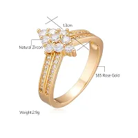 Rhombic Cubic Zircon Rose Gold plating Diamond Ring for Girl And Women-thumb1