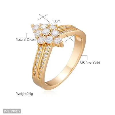 Rhombic Cubic Zircon Rose Gold plating Diamond Ring for Girl And Women-thumb2