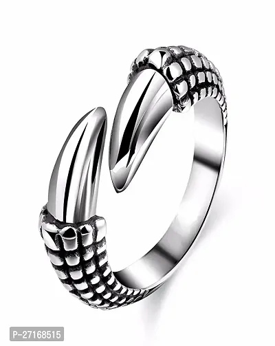 Silver Rings for Men  Eagle Claw Face Ring Stylish Adjustable Silver Ring For Boys