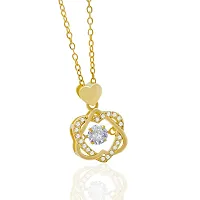 Gold and Dual  Heart Love locket and Pendant Necklace Valentine Gift-thumb3