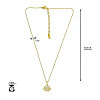 Saiizen gold plated Floral Pendant locket with stainless steel link chain-thumb2