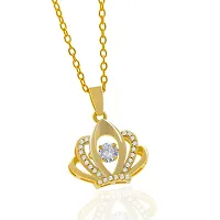 Saiizen gold plated Floral Pendant locket with stainless steel link chain-thumb3