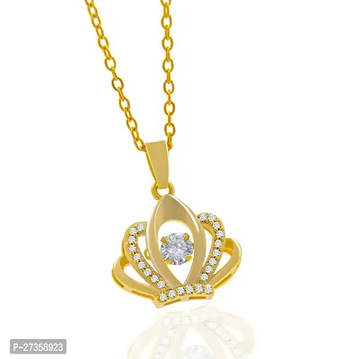 Saiizen gold plated Floral Pendant locket with stainless steel link chain-thumb4