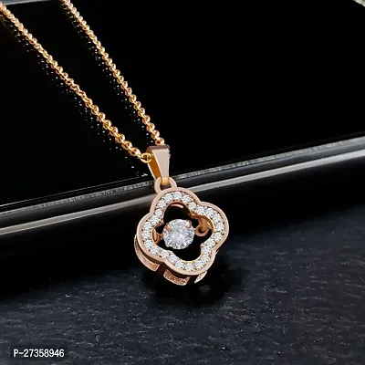 Rose gold Lovely Floret Diamond Pendant with Chain-thumb0