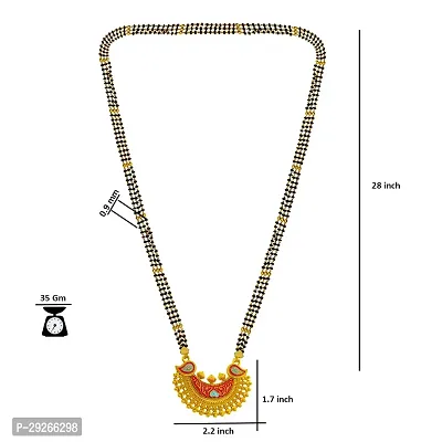 Divine Connection: Handcrafted Mangalsutra Pendant Necklace in Gold plated-thumb2