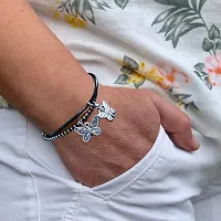 Adjustable Butterfly Charm leather Bracelet for men/boys/girls/women's-thumb1