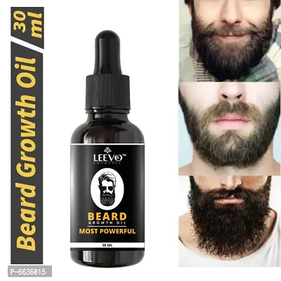 Leevo eard Growth Oil for Men For Better Beard Growth With Thicker Beard | Best Beard Oil for Patchy Beard | Free from all Harmful Chemicals Hair Oil (30 ml)