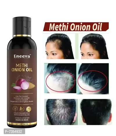 Eneeva Methi Onion Hair oil | Hair Growth Oil | Hair Regrowth Oil | Onion Hair Oil |Ayurveda hair Oil| Hair Oil | Bhringraj Oil | red onion hair oil.