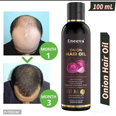Eneeva Onion Hair oil For Hair Fall Control | Hair Growth Oil | Hair Regrowth Oil | Onion Hair Oil| Hair Oil | Bhringraj Oil | red onion hair oil.-thumb0