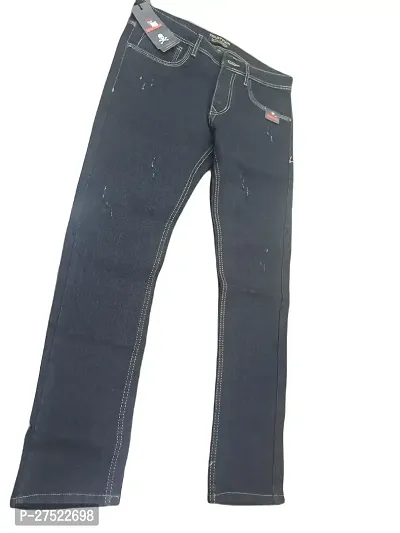 Stylish Black Denim Mid-Rise Jeans For Men-thumb0