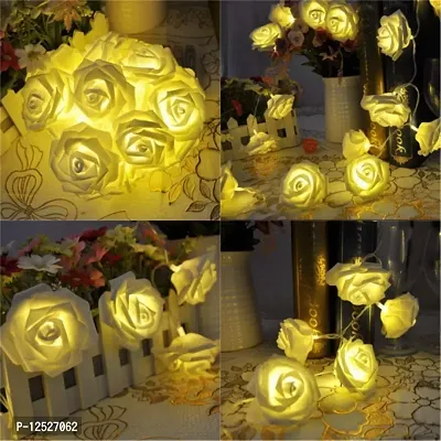 Prisma Collections Blooming Rose Flower LED String Lights Fairy Strip Light for Diwali Decoration Items Diwali Lights Christmas New Year Valentine Room Home Decor (Yellow)