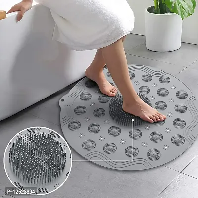 Prisma Collections Bath Massage Pad, Non-Slip Massage Silicone Pad Round PVC Bathroom Mat Shower Bath Mat Foot Brush, with Suction Cups and Drain Holes for Kids, Adults, Elderly, Bathroom-thumb0