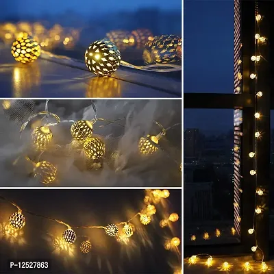 Prisma Collections Moraccan Ball String Lights for Indoor Outdoor Decoration Diwali Light for Party Birthday Diwali Christmas Navratri Valentine Gift Home Decoration Light