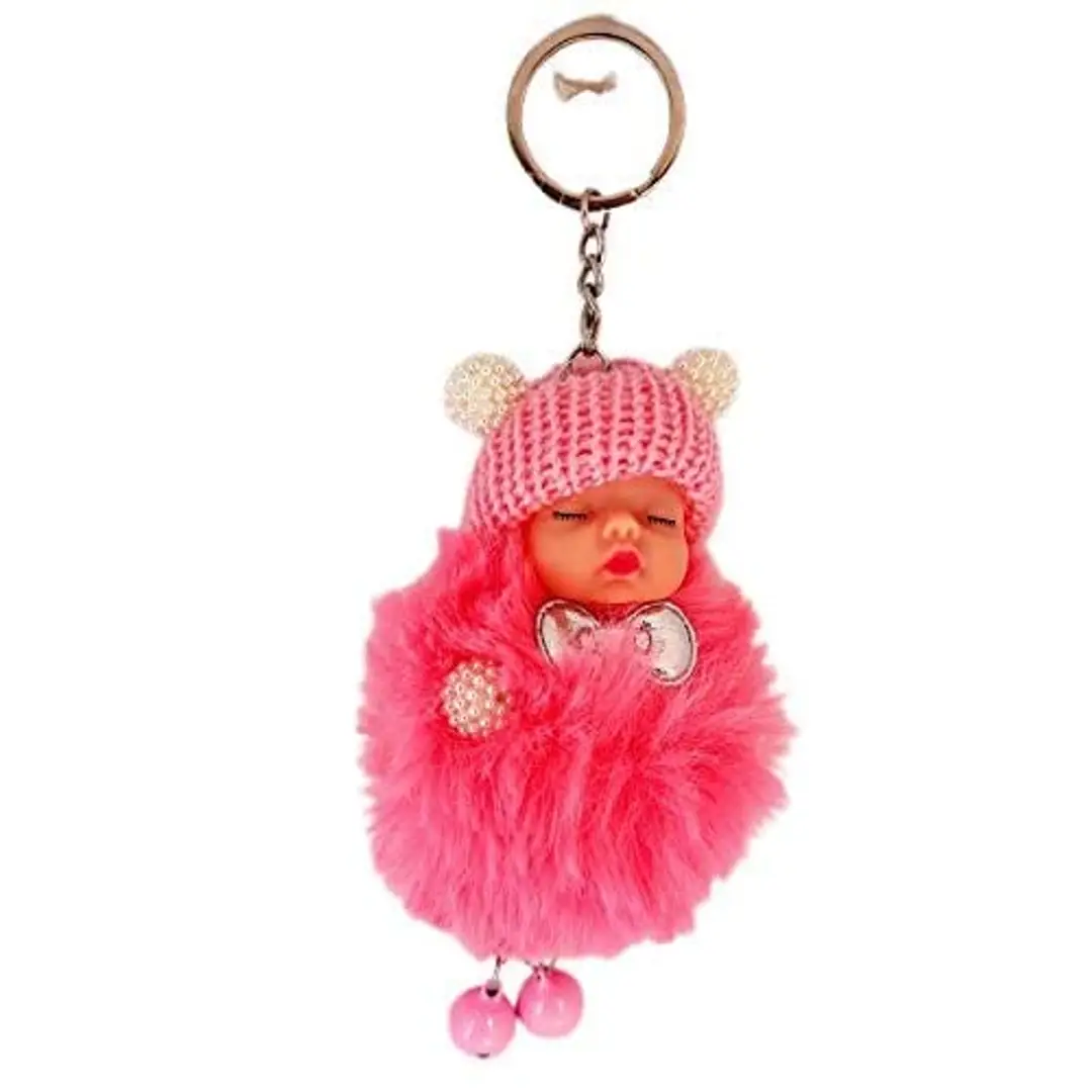 Buy Prisma Collection key chains Sleeping Baby Doll Plush Nipple Doll  KeyChain Soft Toy Rabbit Fur Ball Keychain Gift for Girl Women (Multi Color  - any 1) Keyring - Lowest price in India| GlowRoad