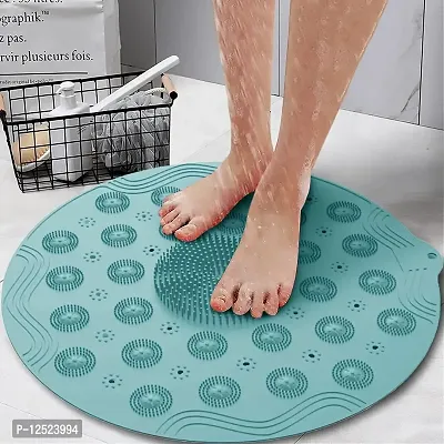 Prisma Collections Bath Massage Pad, Non-Slip Massage Silicone Pad Round PVC Bathroom Mat Shower Bath Mat Foot Brush, with Suction Cups and Drain Holes for Kids, Adults, Elderly, Bathroom-thumb2