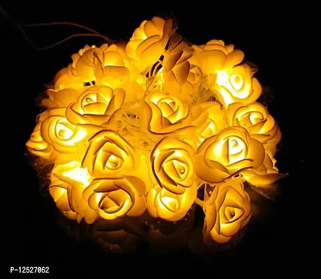 Prisma Collections Blooming Rose Flower LED String Lights Fairy Strip Light for Diwali Decoration Items Diwali Lights Christmas New Year Valentine Room Home Decor (Yellow)-thumb2