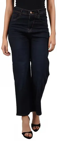 Stylish Cotton Blend High-Rise Jeans For Women